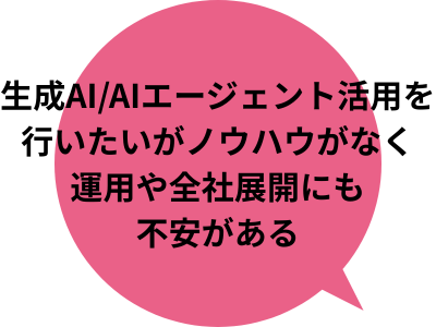 生成AI/AIエージェント活用を行いたいがノウハウがなく運用や全社展開にも不安がある